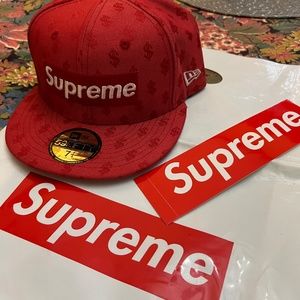 Supreme Monogram Box Logo New Era Red